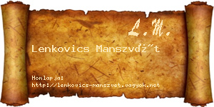 Lenkovics Manszvét névjegykártya